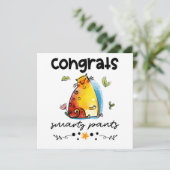 Gefeliciteerd Slimme Pijp Grappige Kat Cartoon Kaart (Staand voorkant)