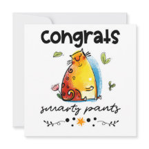 Gefeliciteerd Slimme Pijp Grappige Kat Cartoon