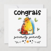 Gefeliciteerd Slimme Pijp Grappige Kat Cartoon