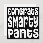 Gefeliciteerd Smarty Pants Text Hearts Exam Black (Voorkant / Achterkant)