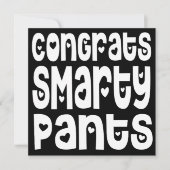 Gefeliciteerd Smarty Pants Text Hearts Exam Black (Voorkant)