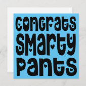 Gefeliciteerd Smarty Pants Text Hearts Exam Blue (Voorkant / Achterkant)