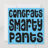 Gefeliciteerd Smarty Pants Text Hearts Exam Blue (Voorkant)