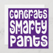 Gefeliciteerd Smarty Pants Text Hearts Exam Paars (Voorkant / Achterkant)