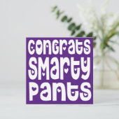 Gefeliciteerd Smarty Pants Text Hearts Exam Paars (Staand voorkant)