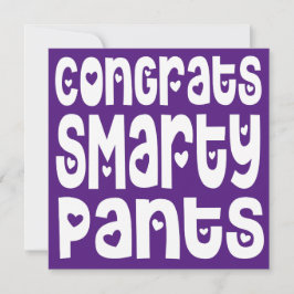 Gefeliciteerd Smarty Pants Text Hearts Exam Paars