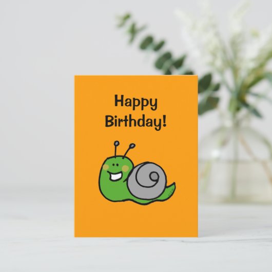 Gefeliciteerd! (snail) briefkaart (Staand voorkant)