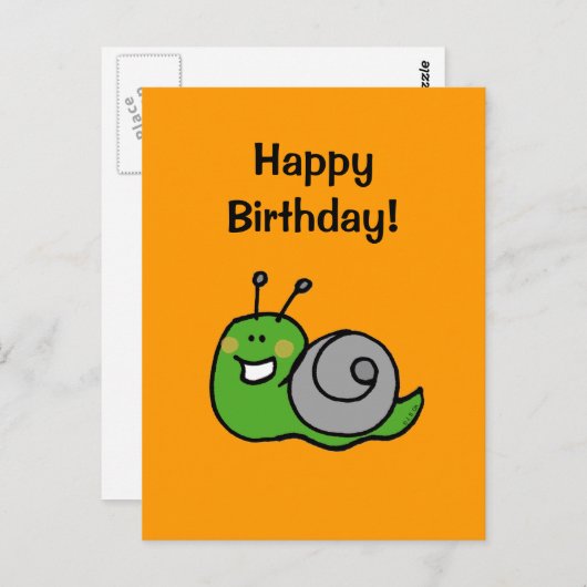 Gefeliciteerd! (snail) briefkaart (Voorkant / Achterkant)