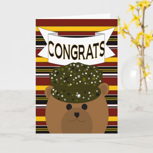 Gefeliciteerd soldaat held kaart (Gele Bloem)