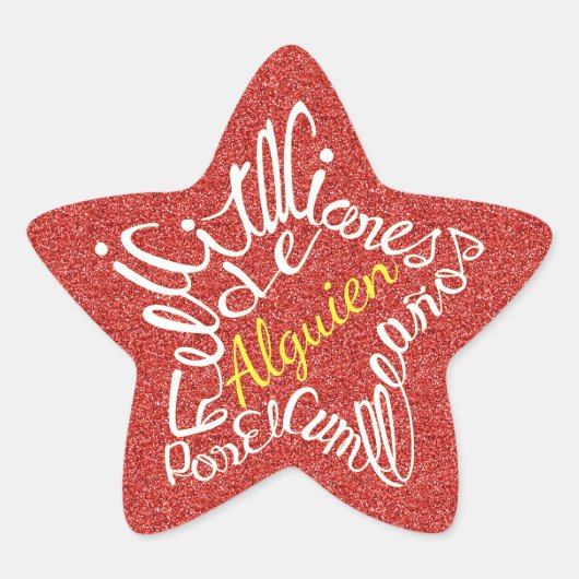 Gefeliciteerd Someone verjaardag Ster Sticker (Voorkant)