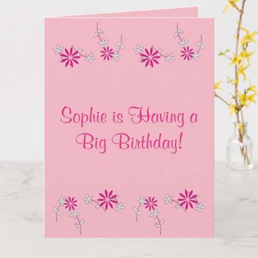 Gefeliciteerd Sophie! (Naam) Kaart (Gele Bloem)