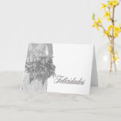 Gefeliciteerd Spaanse bruiloft Kaart (Gele Bloem)