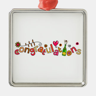 Gefeliciteerd Speciale Occasion Doodle Text Metalen Ornament