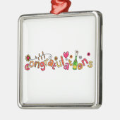 Gefeliciteerd Speciale Occasion Doodle Text Metalen Ornament (Links)