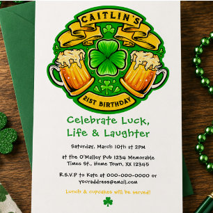 Gefeliciteerd St. Patrick's Day Klaver 21e Verjaar Kaart