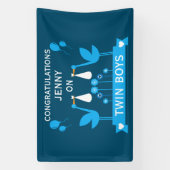 Gefeliciteerd Stalk Delivery Twin Boy Spandoek (Verticaal)