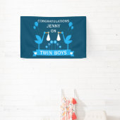 Gefeliciteerd Stalk Delivery Twin Boy Spandoek (Insitu)