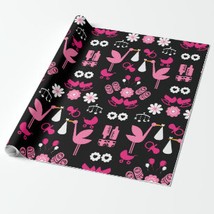 Gefeliciteerd Stalk Delivery Twin Girls Cadeaupapier