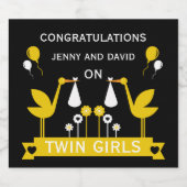 Gefeliciteerd Stalk Delivery Twins Likeurfles Etiket (Enkel label)