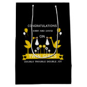 Gefeliciteerd Stalk Delivery Twins Medium Cadeauzakje (Achterkant)