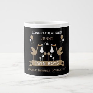 Gefeliciteerd Stalk levering van tweeling Grote Koffiekop