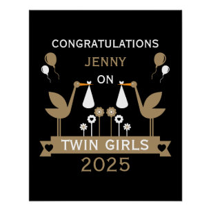 Gefeliciteerd Stalk levering van tweeling Perfect Poster
