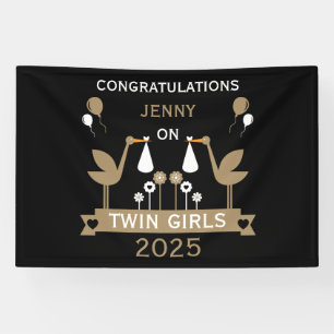 Gefeliciteerd Stalk levering van tweeling Spandoek
