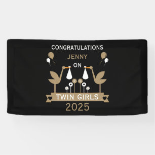 Gefeliciteerd Stalk levering van tweeling Spandoek