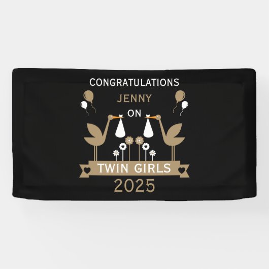 Gefeliciteerd Stalk levering van tweeling Spandoek (Horizontaal)