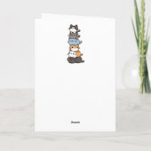 Gefeliciteerd Stapel Katten Met Leeftijd Kaart (Achterkant)