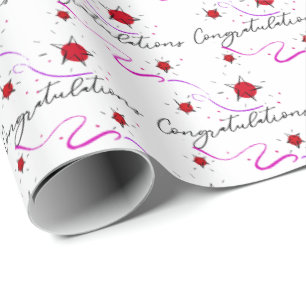 Gefeliciteerd Stars en Ribbons Cadeaupapier