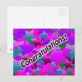 Gefeliciteerd Stars Paars Briefkaart (Voorkant / Achterkant)