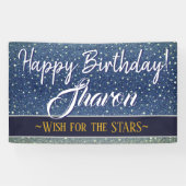 Gefeliciteerd Sterren | Sky Blue Galaxy Spandoek (Horizontaal)