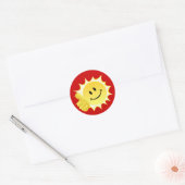 Gefeliciteerd_Sticker(Rood) Ronde Sticker (Envelop)