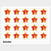Gefeliciteerd! stickers Rode Gele Tulp Bloemen (Vel)