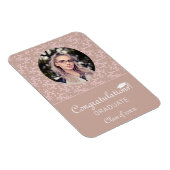 Gefeliciteerd Stof Roze Rococo Afstudeerfoto Magneet (Rechterzijde)