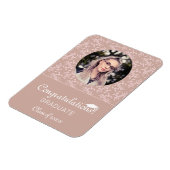 Gefeliciteerd Stof Roze Rococo Afstudeerfoto Magneet (Linkerzijde)
