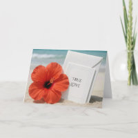 Gefeliciteerd Strandbruiloft met Hibiscus Flower
