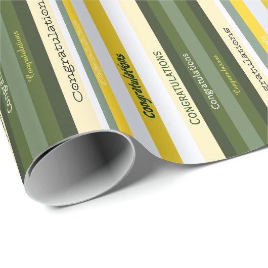 Gefeliciteerd Stripe Paper Gift Wrap Cadeaupapier (Rol Hoek)