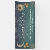 Gefeliciteerd Sun Moon Herfst Engagement Party Spandoek (Verticaal)