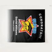 Gefeliciteerd Super Afstudeerder-bewerkbare tekst Wandkleed (Voorkant (horizontaal))