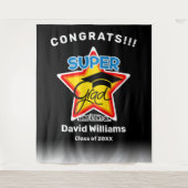 Gefeliciteerd Super Afstudeerder-bewerkbare tekst Wandkleed (Voorkant)