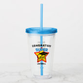 Gefeliciteerd Super Afstudeerder Logo-bewerkbare f Acryl Drinkbeker (Voorkant)