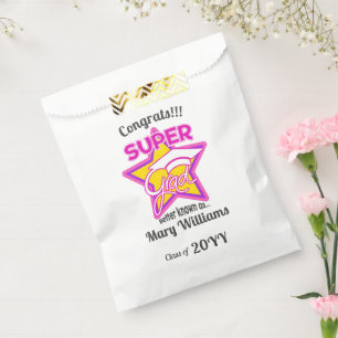 Gefeliciteerd Super Afstudeerder Roze bewerkbare t Bedankzakje