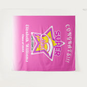 Gefeliciteerd Super Afstudeerder Roze bewerkbare t Wandkleed (Voorkant (horizontaal))