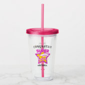 Gefeliciteerd Super Afstudeerder Roze met sterren  Acryl Drinkbeker (Voorkant)