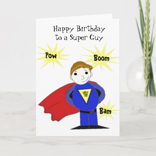 Gefeliciteerd Super Guy Kaart (Voorkant)