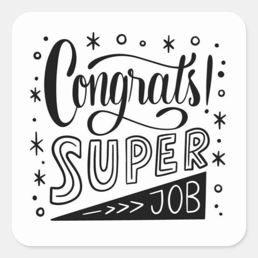 Gefeliciteerd Super Job Classic Ronde Sticker (Voorkant)