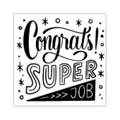 Gefeliciteerd Super Werk Rubberstempel (Afrduk)