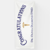 Gefeliciteerd Tandarts Tandheelkundig Modern Blauw Spandoek (Verticaal)